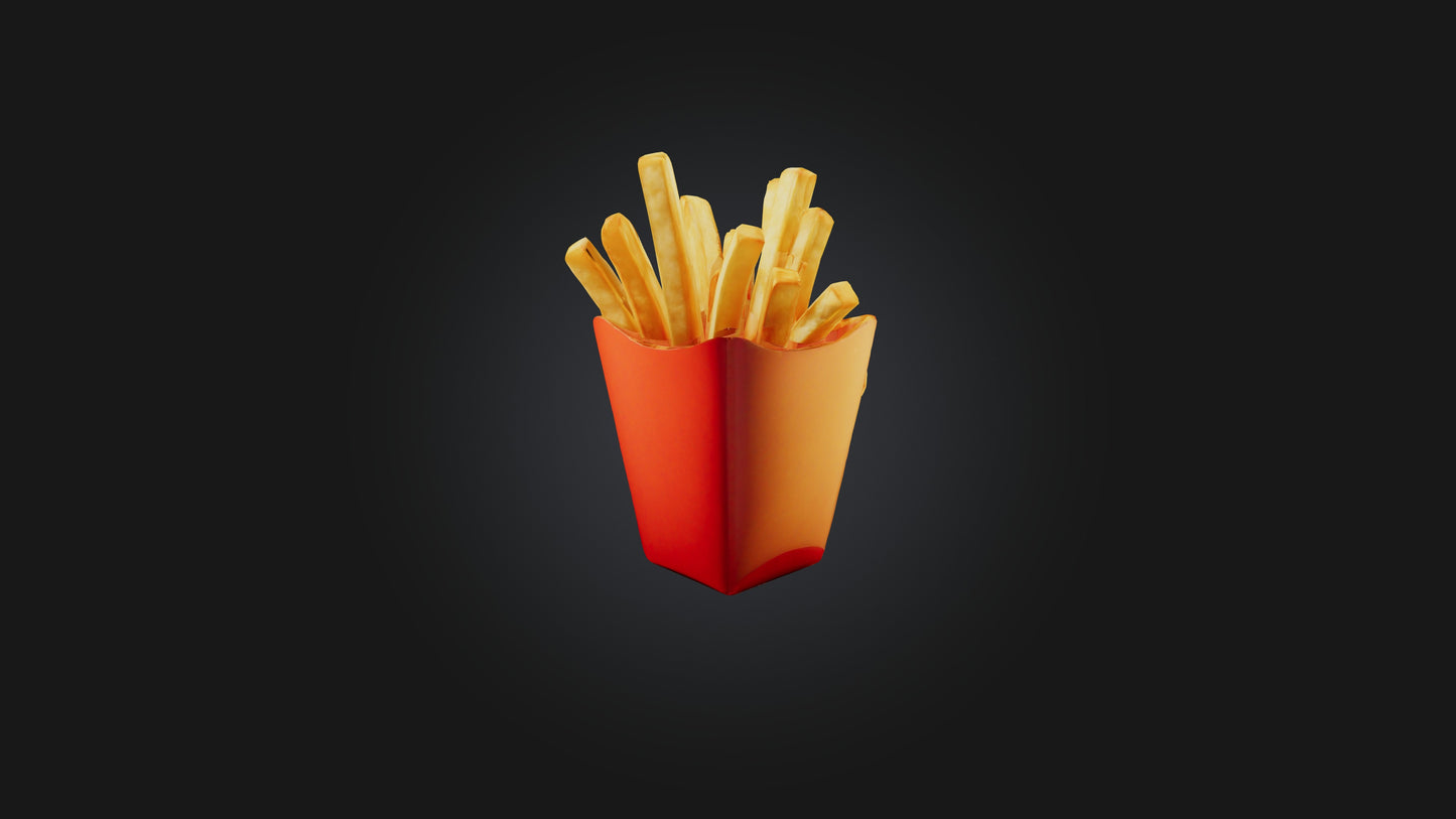 3D model Cartoon French Fries VR / AR / low-poly