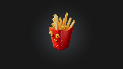 3D model Cartoon French Fries VR / AR / low-poly