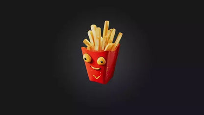 3D model Cartoon French Fries VR / AR / low-poly