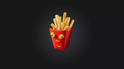 3D model Cartoon French Fries VR / AR / low-poly