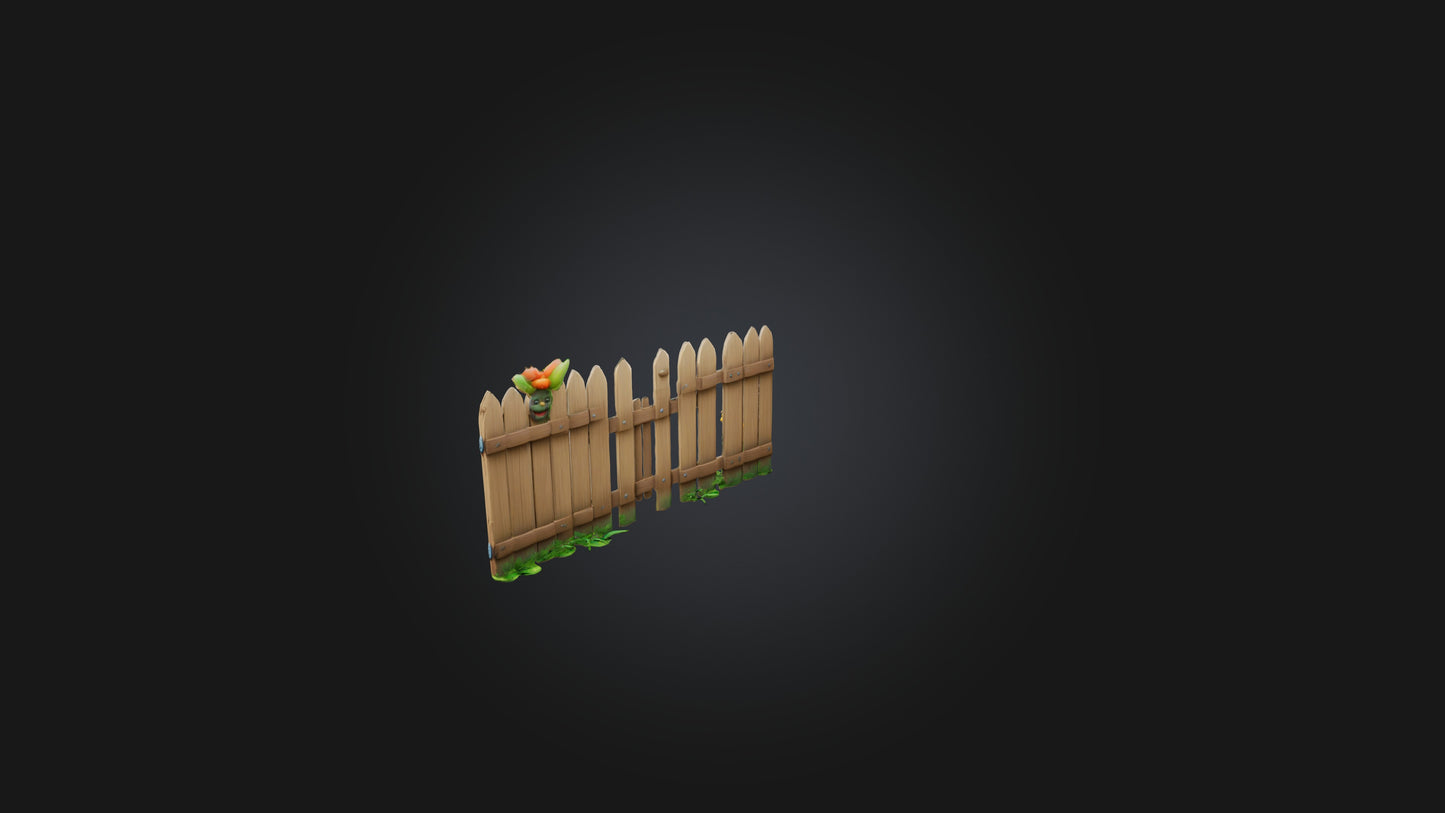 3D model Cartoon Garden Fence VR / AR / low-poly