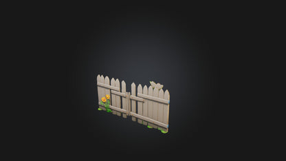 3D model Cartoon Garden Fence VR / AR / low-poly