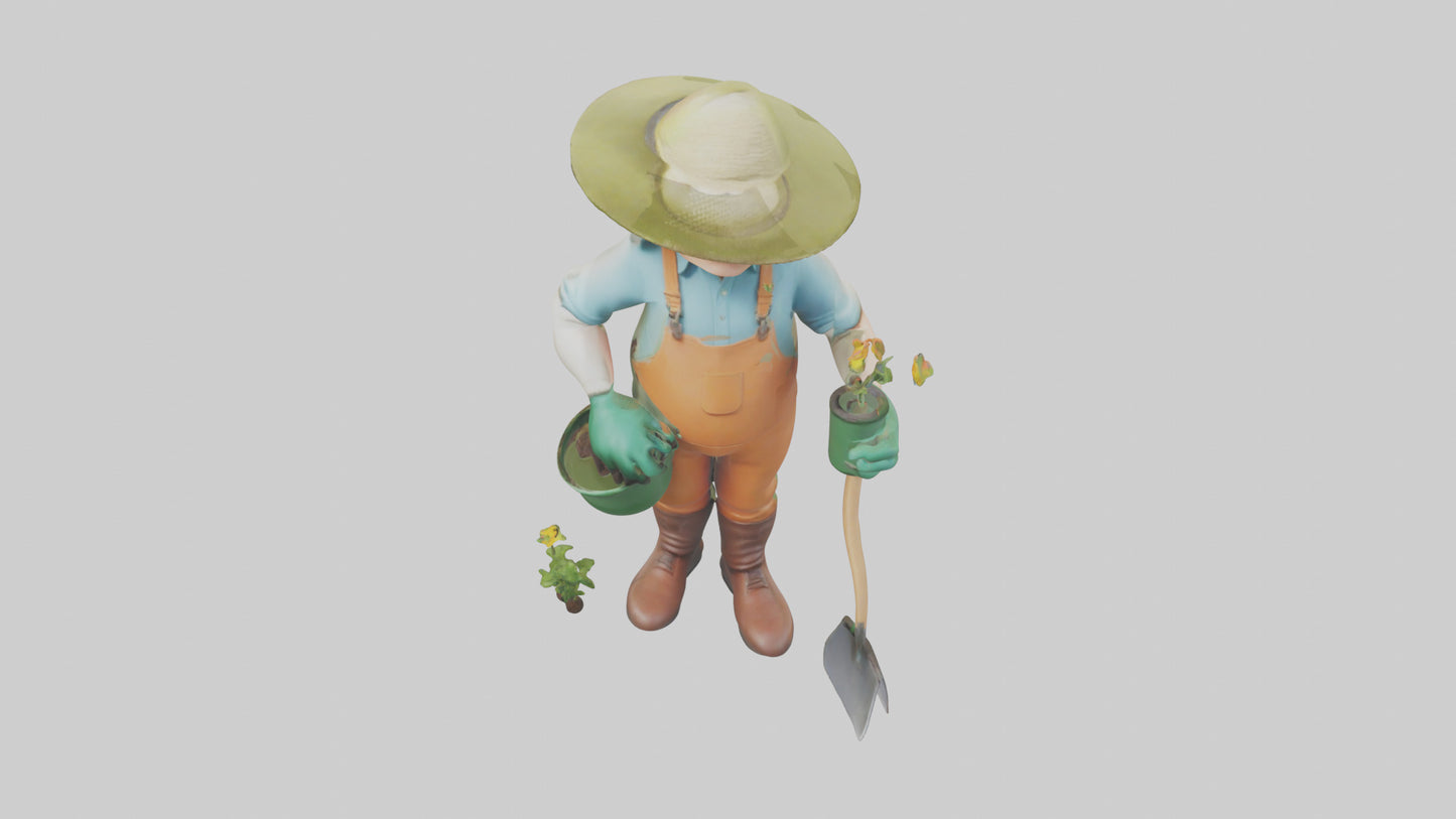 Cartoon Gardener model 3D model