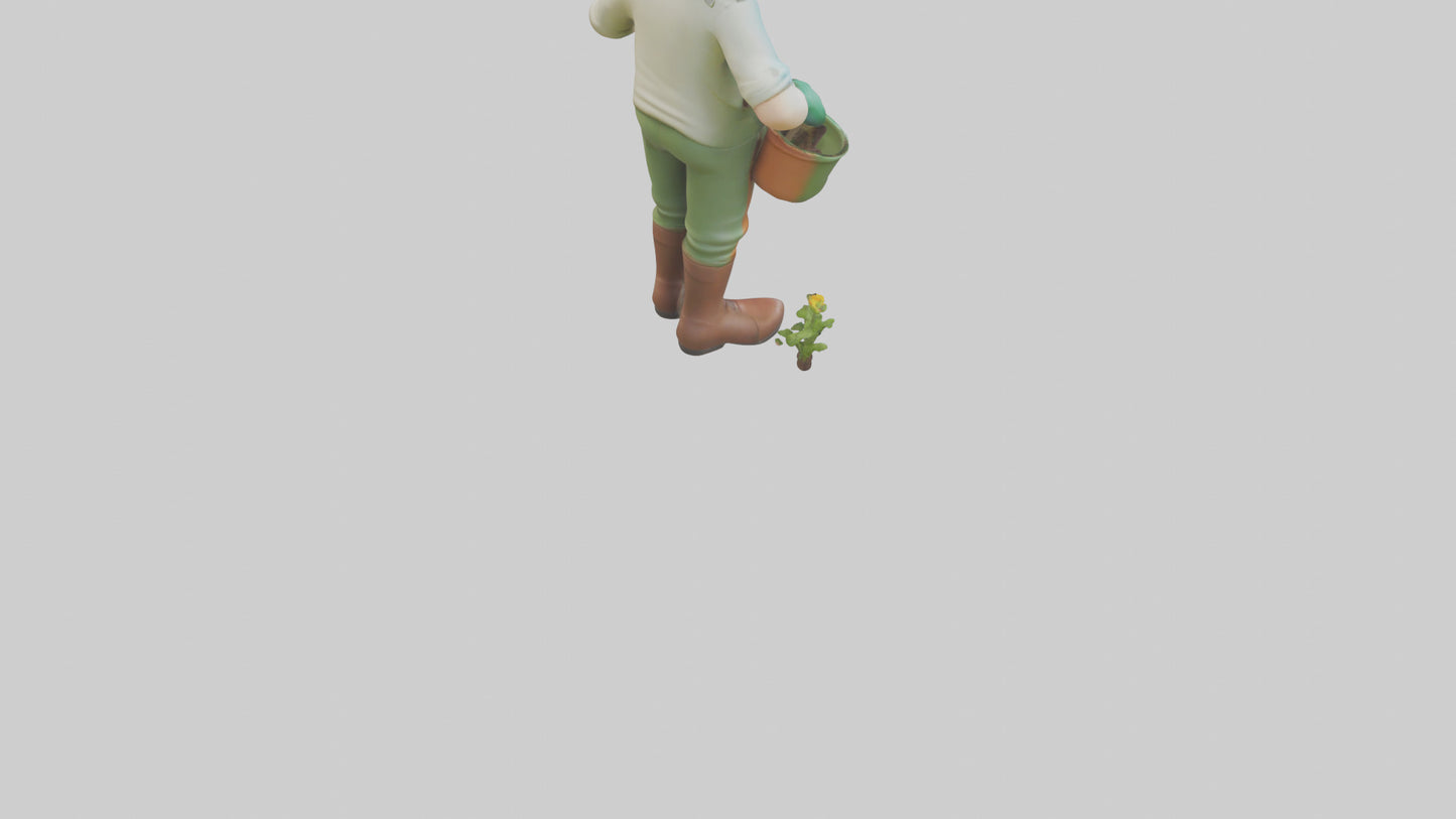 Cartoon Gardener model 3D model