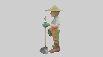 Cartoon Gardener model 3D model