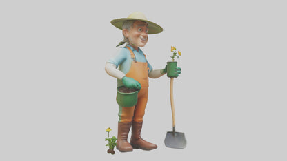 Cartoon Gardener model 3D model