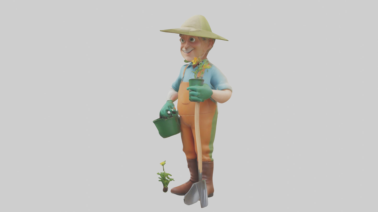Cartoon Gardener model 3D model