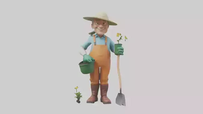 Cartoon Gardener model 3D model