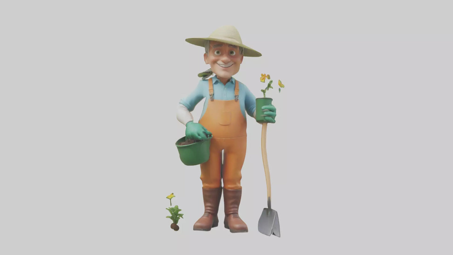 Cartoon Gardener model 3D model