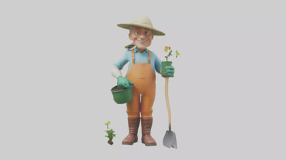 Cartoon Gardener model 3D model