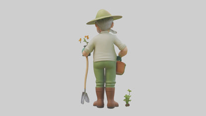 Cartoon Gardener model 3D model