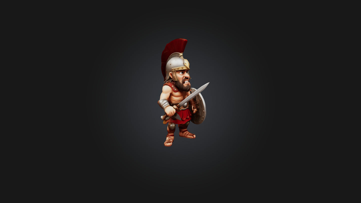 3D model Cartoon Gladiator VR / AR / low-poly