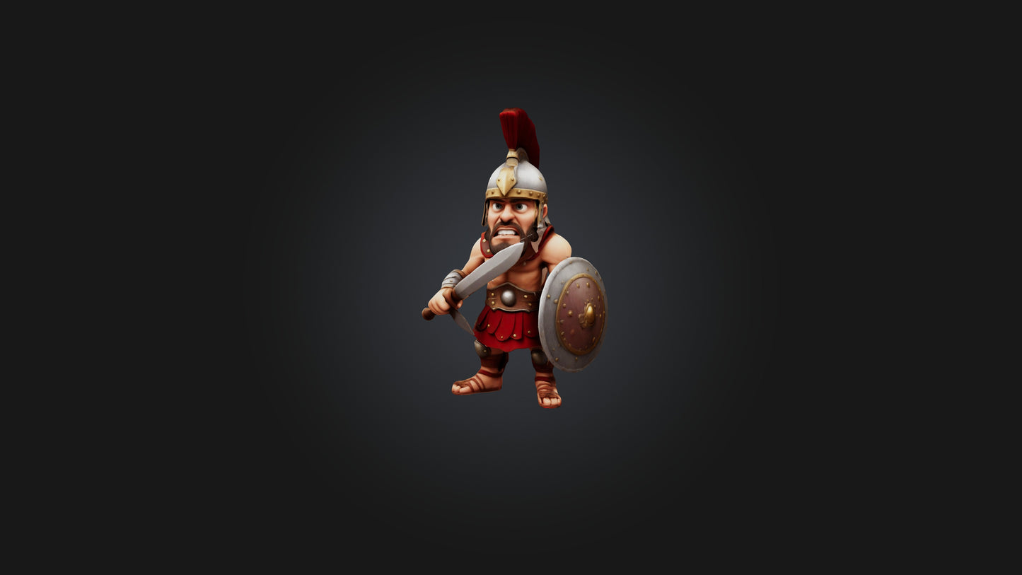 3D model Cartoon Gladiator VR / AR / low-poly