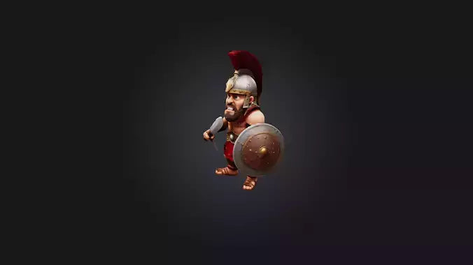 3D model Cartoon Gladiator VR / AR / low-poly