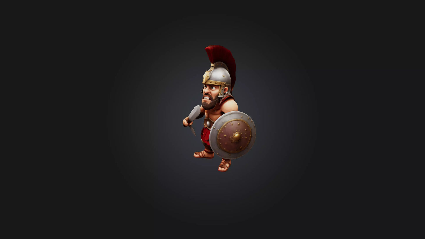 3D model Cartoon Gladiator VR / AR / low-poly