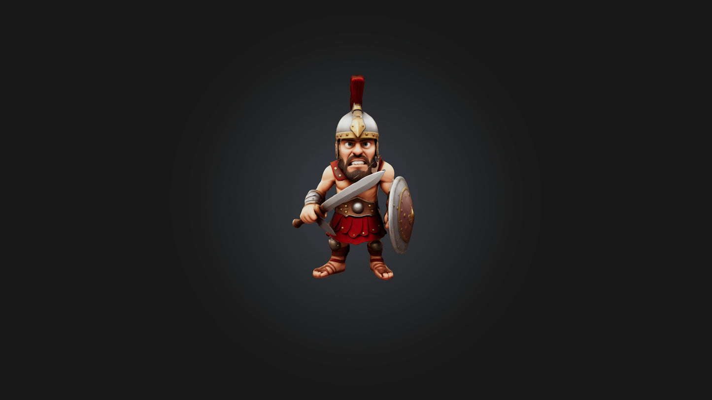 3D model Cartoon Gladiator VR / AR / low-poly
