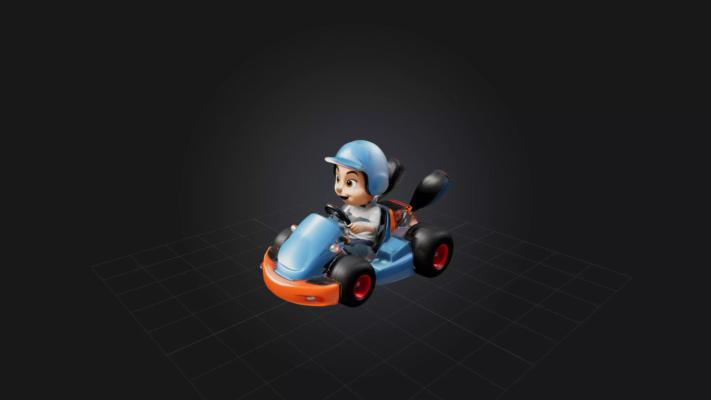 3D model Cartoon Go-Kart VR / AR / low-poly
