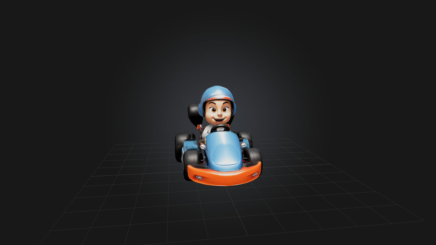 3D model Cartoon Go-Kart VR / AR / low-poly
