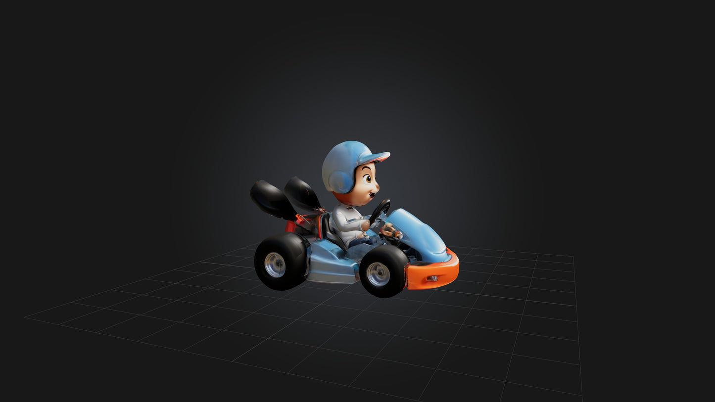 3D model Cartoon Go-Kart VR / AR / low-poly