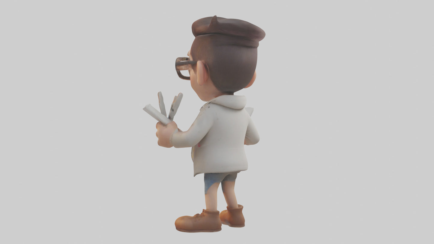 Cartoon Graphic Artist model 3D model
