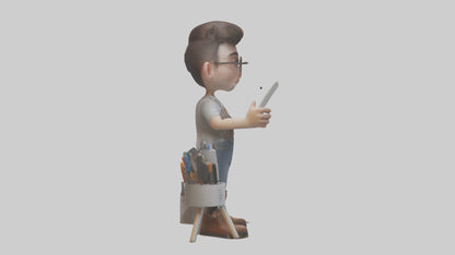 Cartoon Graphic Designer Assistant model 3D model