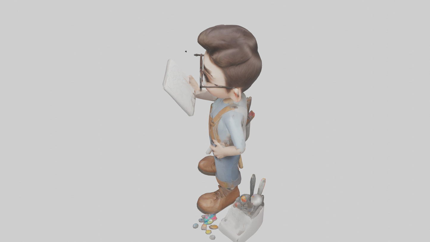 Cartoon Graphic Designer Assistant model 3D model