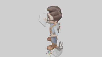Cartoon Graphic Designer Assistant model 3D model