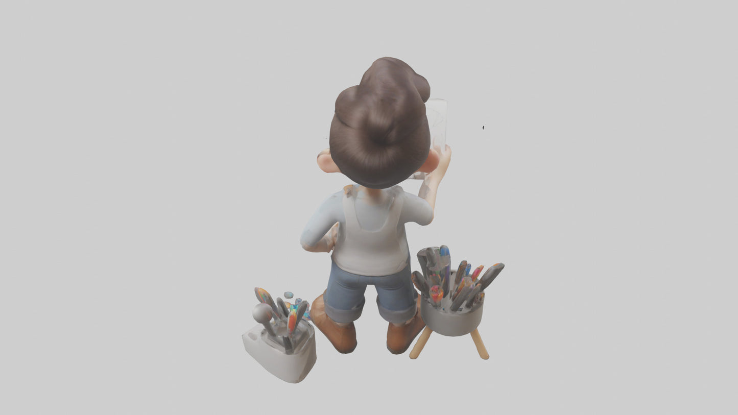 Cartoon Graphic Designer Assistant model 3D model