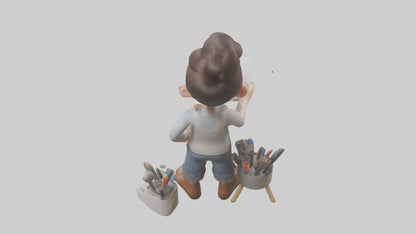 Cartoon Graphic Designer Assistant model 3D model