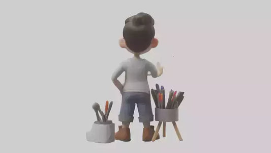 Cartoon Graphic Designer Assistant model 3D model
