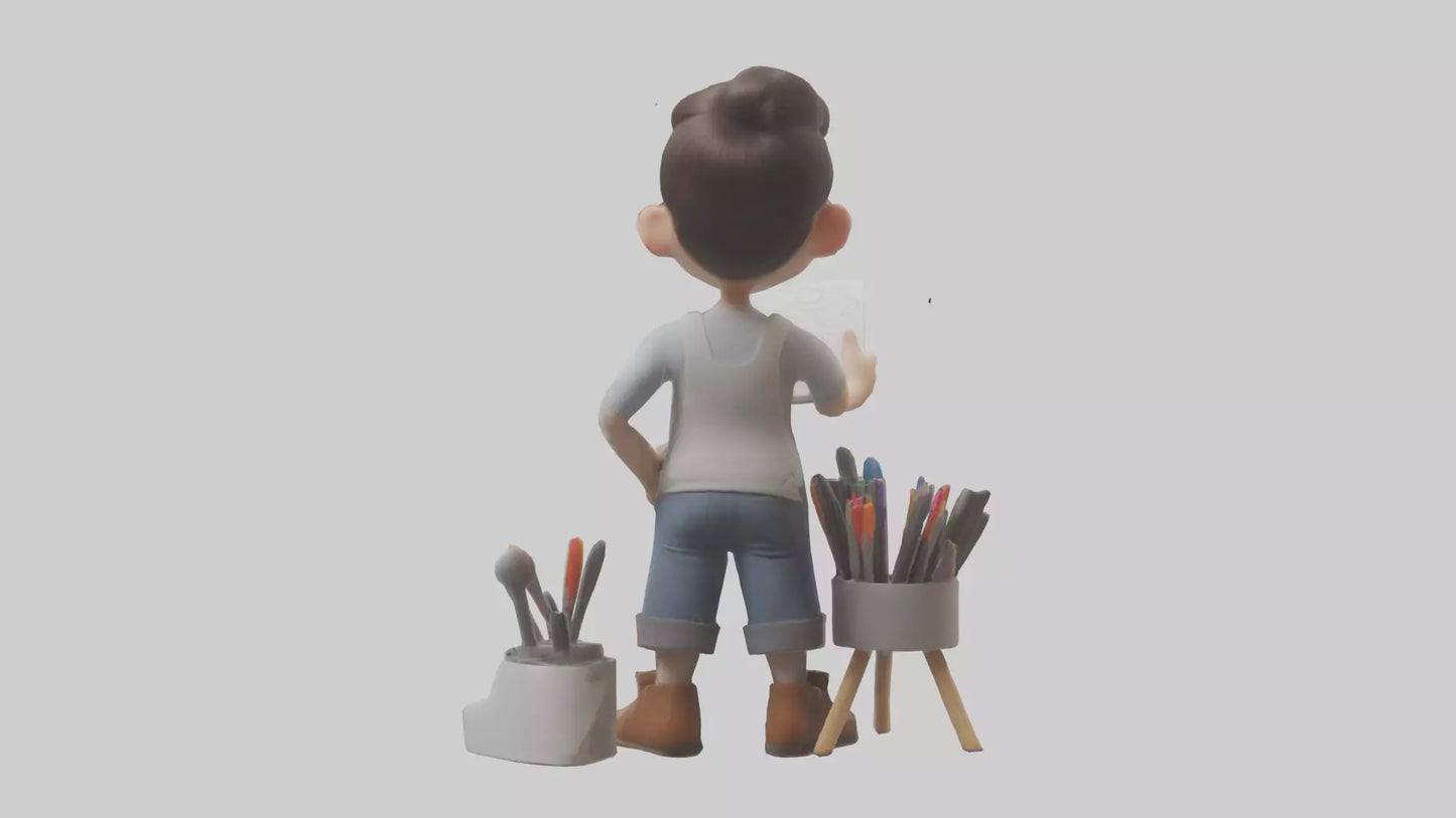 Cartoon Graphic Designer Assistant model 3D model