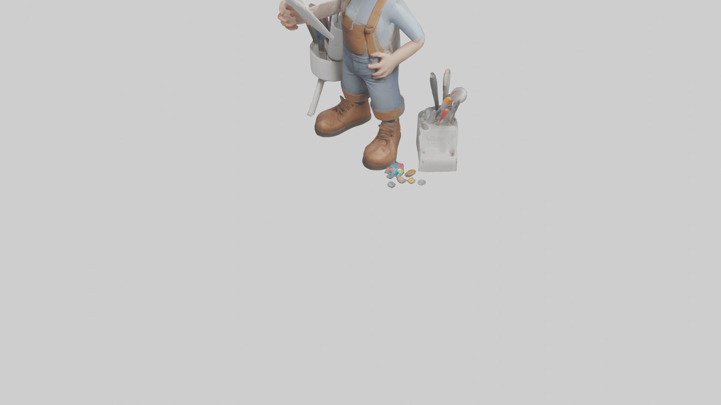 Cartoon Graphic Designer Assistant model 3D model