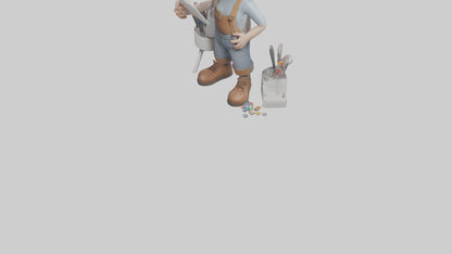 Cartoon Graphic Designer Assistant model 3D model