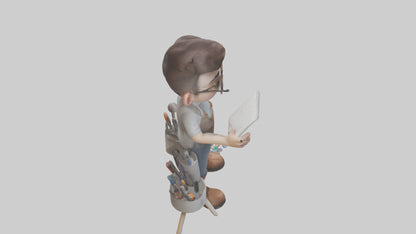 Cartoon Graphic Designer Assistant model 3D model