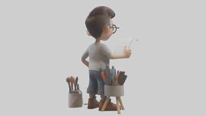 Cartoon Graphic Designer Assistant model 3D model