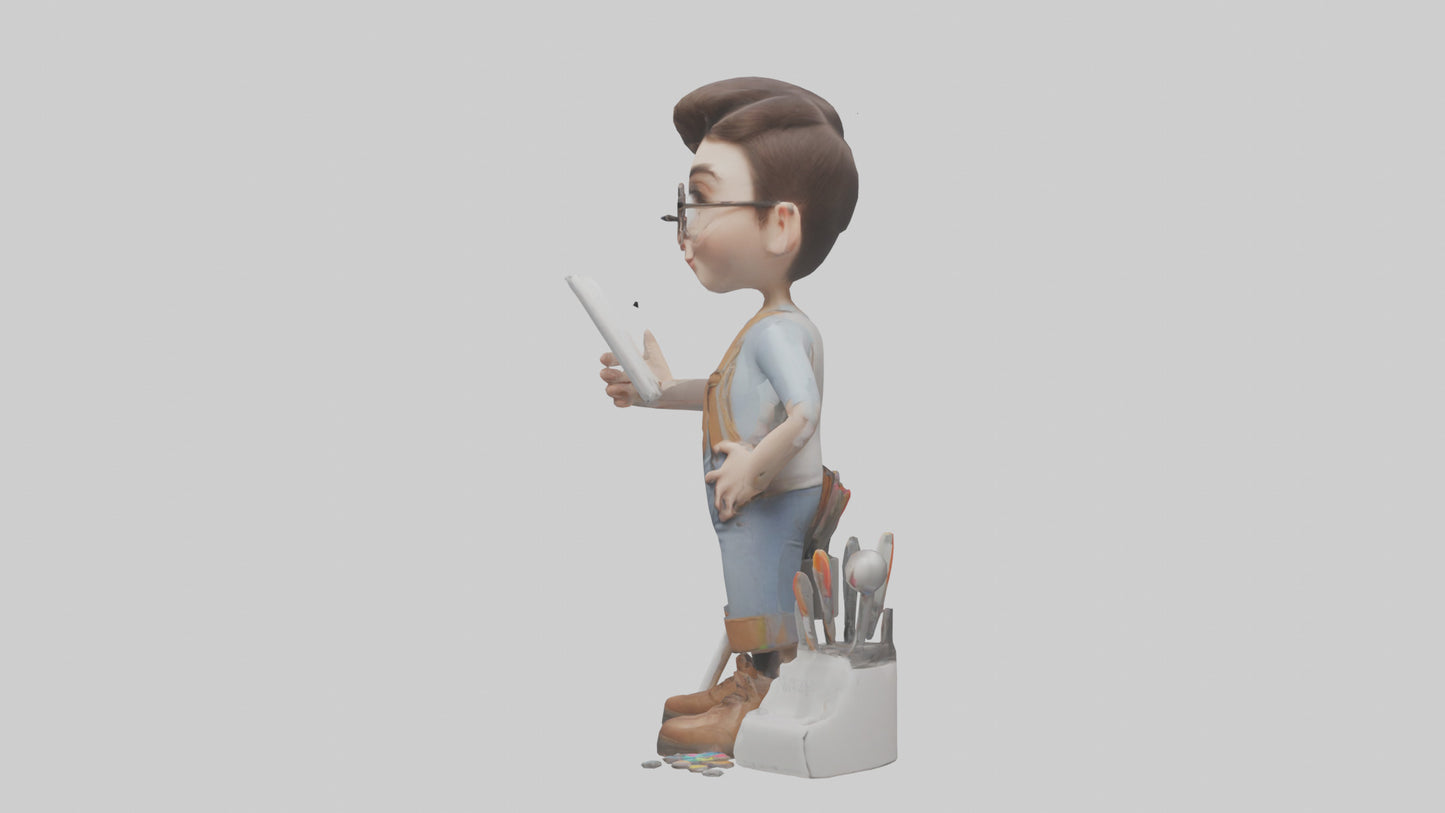 Cartoon Graphic Designer Assistant model 3D model