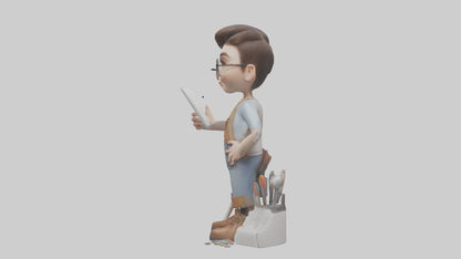 Cartoon Graphic Designer Assistant model 3D model