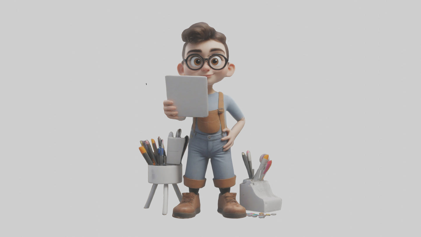 Cartoon Graphic Designer Assistant model 3D model