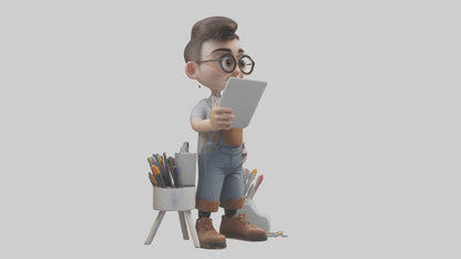 Cartoon Graphic Designer Assistant model 3D model