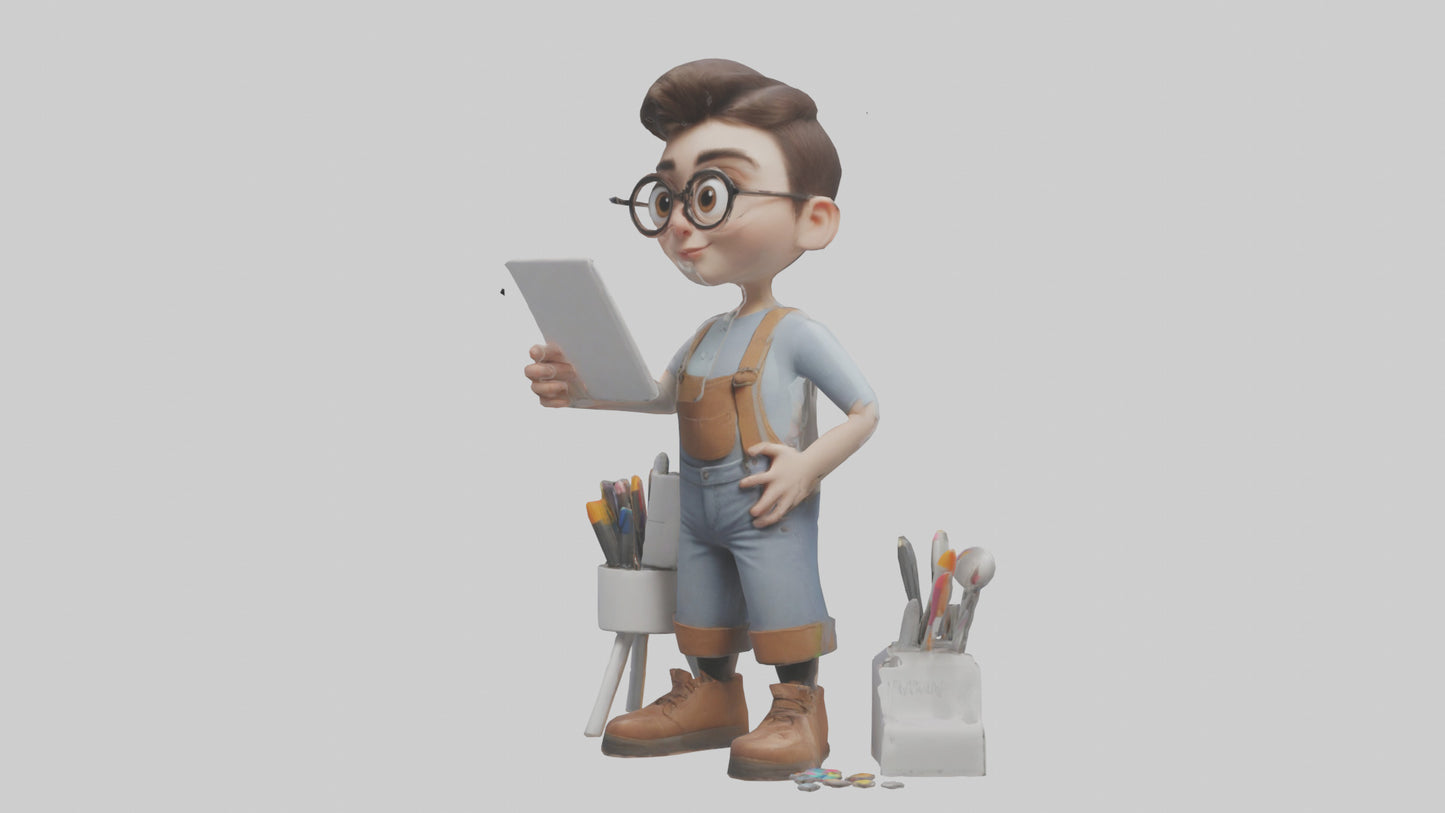 Cartoon Graphic Designer Assistant model 3D model