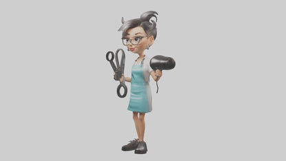 Cartoon Hair Stylist model 3D model