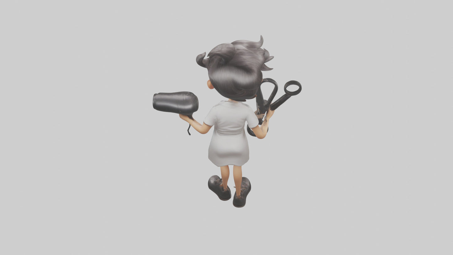 Cartoon Hair Stylist model 3D model