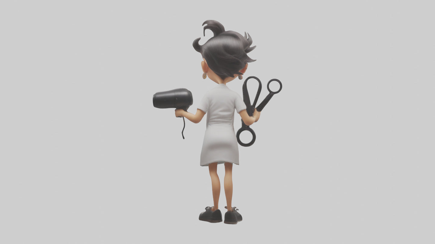Cartoon Hair Stylist model 3D model