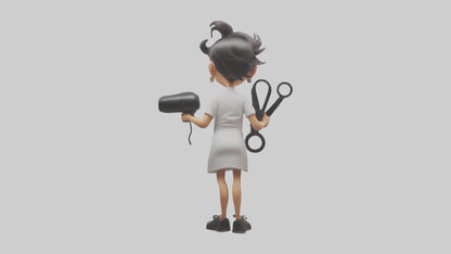 Cartoon Hair Stylist model 3D model