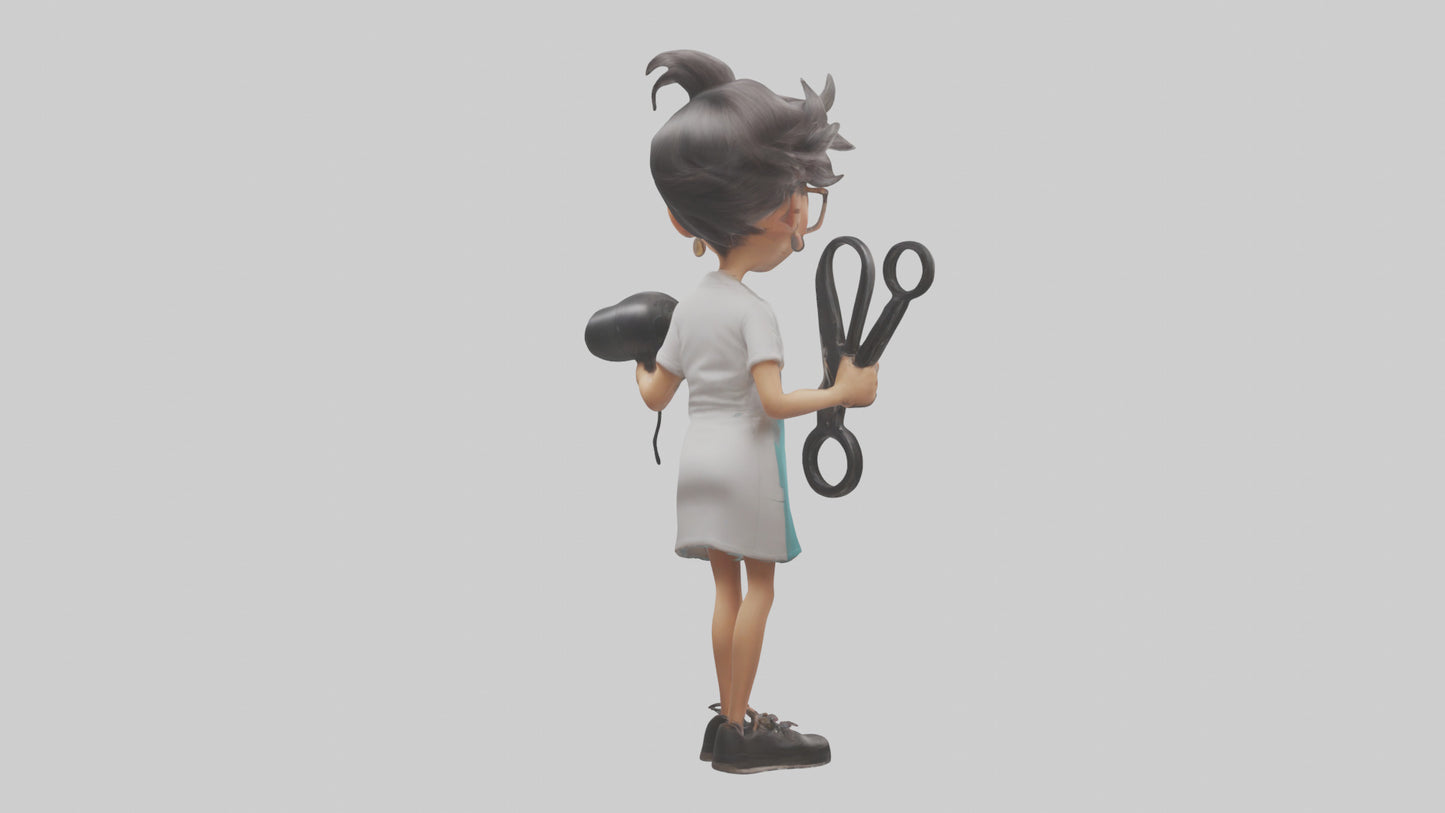 Cartoon Hair Stylist model 3D model