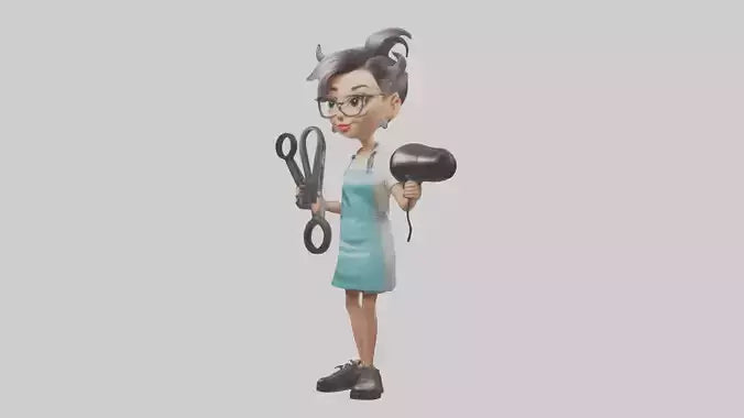 Cartoon Hair Stylist model 3D model