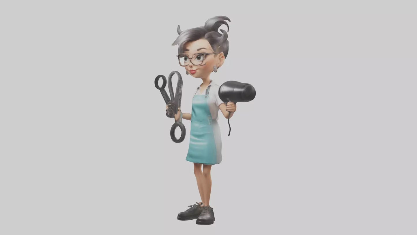 Cartoon Hair Stylist model 3D model