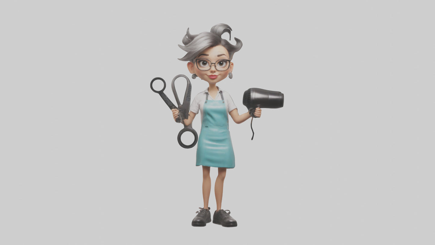 Cartoon Hair Stylist model 3D model