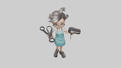 Cartoon Hair Stylist model 3D model