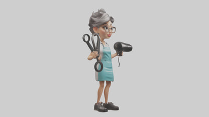 Cartoon Hair Stylist model 3D model
